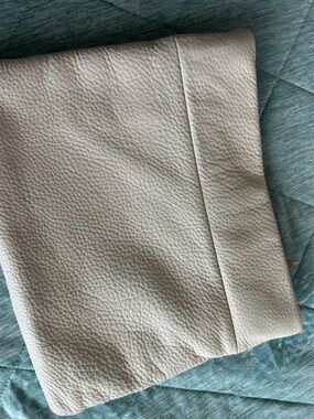 The Sak Cream and Black Leather Zip-Accent Clutch